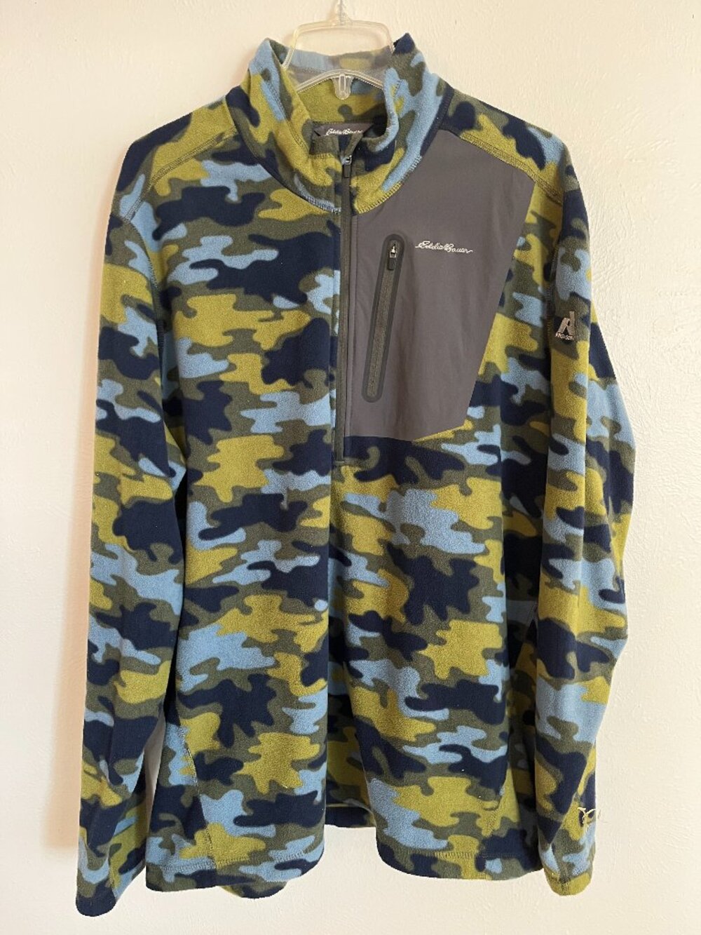 Eddie Bauer First Ascent Fleece Quarter Zip Pullover Camo Mens XXL Tall 2XLT